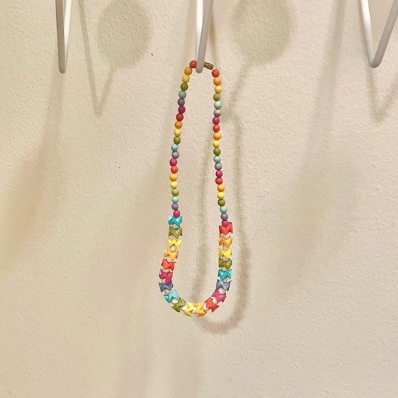 60s Vintage 🌈✨ Rainbow Beaded Mod Barrel-Clasp Necklace - Picture 2 of 4